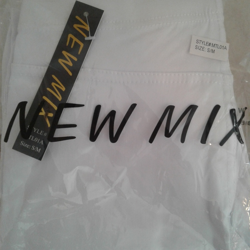White Biker Moto Pants - Picture 2 of 2